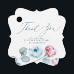 Etiquetas Para Lembrancinhas Flores Rosa Azul Empoeirado Agradecimento de Casam<br><div class="desc">Etiquetas de presente de casamento florais rosa e azul empoeirado</div>