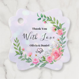 Etiquetas Para Lembrancinhas Flores Rosa Esmagadas Elegantes Obrigado Casamento