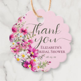 Etiquetas Para Lembrancinhas Flores Silvestres Rosa Brilhante Floral Chuveiro d