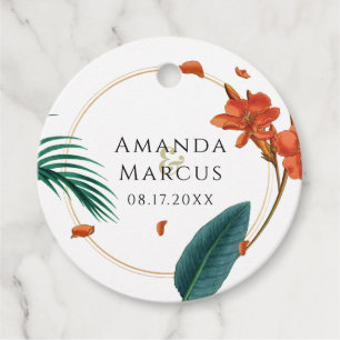 Etiquetas Para Lembrancinhas Flores Tropicais de Casamento de ricos