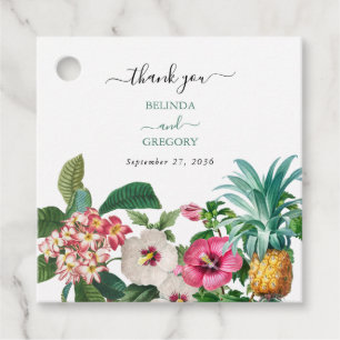 Etiquetas Para Lembrancinhas Flores Tropicais De Cores Aquáticas E Casamento Ve