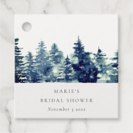 Etiquetas Para Lembrancinhas Floresta de pinheiros de inverno Neve Chuveiro de 