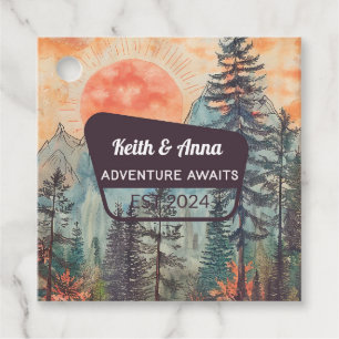 Etiquetas Para Lembrancinhas Floresta Nacional Personalizada de Montanha Sunset