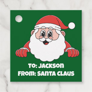 Etiquetas Para Lembrancinhas Fofo Personalizado De Papai Noel Verde