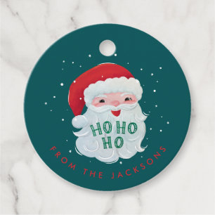 Etiquetas Para Lembrancinhas Fofo, pintado Papai Noel e Ho Ho Ho Ho