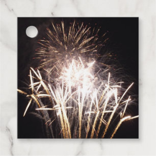 Etiquetas Para Lembrancinhas Fogos de artifício brancos e Dourados I Celebraç