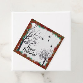 Etiquetas Para Lembrancinhas Folha de Halloween Deixa Aranhas De Árvores Mais V