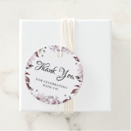 Etiquetas Para Lembrancinhas Folhagem de Flores Roxas do Outono Elegante