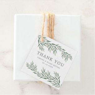Etiquetas Para Lembrancinhas Folhas de Aquarela Verde Casamento Agradecimento