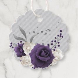 Etiquetas Para Lembrancinhas Folhas de prata roxas e roxas