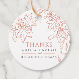 Etiquetas Para Lembrancinhas Folhas de queda desenhando obrigados de casamento 