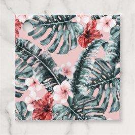 Etiquetas Para Lembrancinhas Folhas Florais Tropicais Hibisco Flores Florais