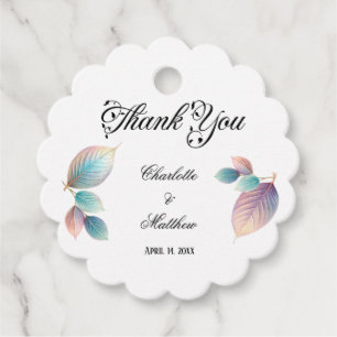 Etiquetas Para Lembrancinhas Folhas Iridescentes Pastel Casamento Sonho Pastéis