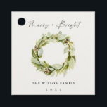 Etiquetas Para Lembrancinhas Foliage Winter Wreath Feliz & Bright Christmas Hol<br><div class="desc">Se precisar de mais alguma personalização,  por favor,  sinta-se à vontade para me enviar uma mensagem em yellowfebstudio@gmail.com.</div>