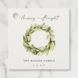 Etiquetas Para Lembrancinhas Foliage Winter Wreath Feliz & Bright Christmas Hol
