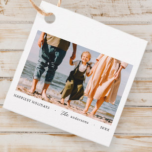 Etiquetas Para Lembrancinhas Foto da família personalizada simples e minimalist