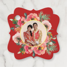 Etiquetas Para Lembrancinhas Foto do casamento chinês, cor-de-rosa moderno