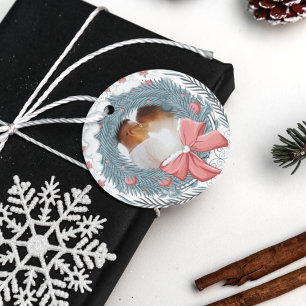 Etiquetas Para Lembrancinhas Foto personalizada da coroa de Natal