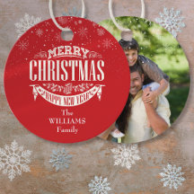 Foto Vermelha de Natal Personalizada Feliz