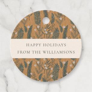 Etiquetas Para Lembrancinhas Fotos Personalizadas de Natal Boho Botânico com Fo
