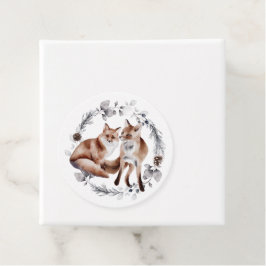 Etiquetas Para Lembrancinhas Fox Casal Winter Wreath Natal