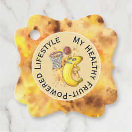 Etiquetas Para Lembrancinhas Frut Slam Dunk Energizando 🍌 de basquete de Banan