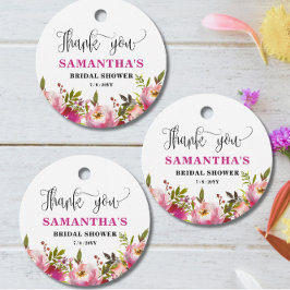Etiquetas Para Lembrancinhas Fuchsia Floral  Bridal Shower  Favor Tags