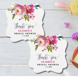 Etiquetas Para Lembrancinhas Fuchsia Floral  Bridal Shower Favor Tags