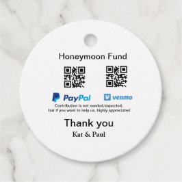 Etiquetas Para Lembrancinhas Fundo Honeymoon PayPal Venmo obrigado de código QR