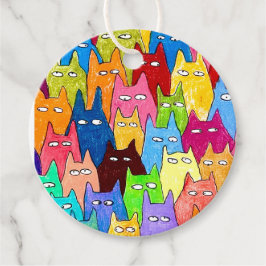 Etiquetas Para Lembrancinhas Funny Cartoon Cats Color Pencil Drawing