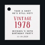 Etiquetas Para Lembrancinhas Funny Vintage 50ª Festa de aniversário<br><div class="desc">Festa engraçada a favor de etiquetas para o seu 50º aniversário. Personalize "Tome uma Fotografia Ele Ainda Está Quente" e "Vintage" se desejar,  seu ano de nascimento,  nome e data de festa de aniversário.</div>