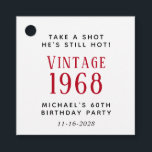 Etiquetas Para Lembrancinhas Funny Vintage 60ª Festa de aniversário<br><div class="desc">Festa engraçada a favor de etiquetas para a sua comemoração de 60 anos. Personalize "Tome uma Foto,  Ele ainda está quente" e "Vintage" se desejar e adicione seu ano de nascimento,  nome e data de festa de aniversário.</div>