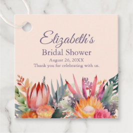 Etiquetas Para Lembrancinhas Fuzz de Pêssego Flores Tropicais Chá de Bebê de No