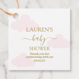 Etiquetas Para Lembrancinhas Garota Chá de fraldas das Nuvens Rosa