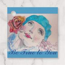 Garota com Rosa vermelha Beret Seja Verdadeira Com