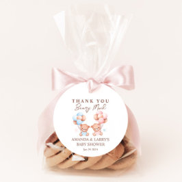 Etiquetas Para Lembrancinhas Garota gêmea Chá de fraldas do Urso de Teddy