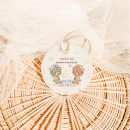 Etiquetas Para Lembrancinhas Garota Gêmea Chá Rosa Azul Urso Azul Obrigado