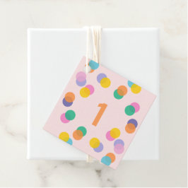 Etiquetas Para Lembrancinhas Garota Primeiro Aniversário Colorida Confetti Obri