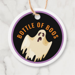 Etiquetas Para Lembrancinhas Garrafa de Boos, Halloween Fantasma