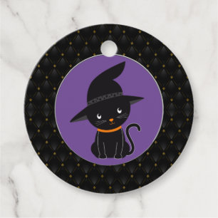 Etiquetas Para Lembrancinhas Gato Preto De Carro Preto Com Halloween De Bruxa