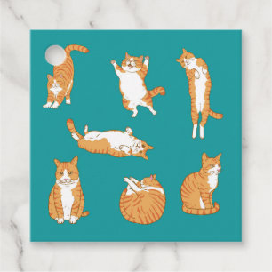 Etiquetas Para Lembrancinhas Gatos Laranja Engraçado Presente