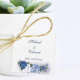 Etiquetas Para Lembrancinhas Gay Grooms Regency Rosas azuis