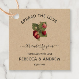 Etiquetas Para Lembrancinhas Geleia de Morango Spread The Love Papel Kraft