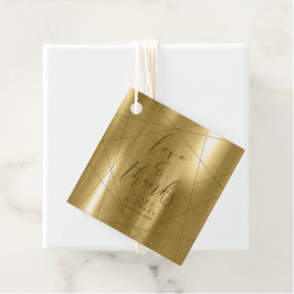 Etiquetas Para Lembrancinhas Geométrico Metálico Obrigado Dourado ID648