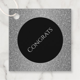 Etiquetas Para Lembrancinhas Gift-FavorTag -Faux Glitter Congrats