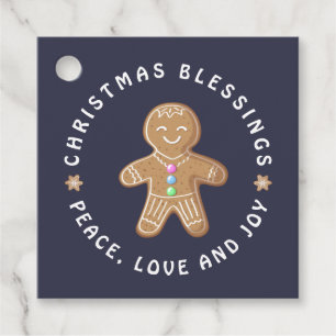 Etiquetas Para Lembrancinhas Gingerbread Man Cookie abençoa a paz amor a alegr