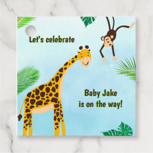 Etiquetas Para Lembrancinhas Giraffe & Monkey Safari ou Zoo Party Animal