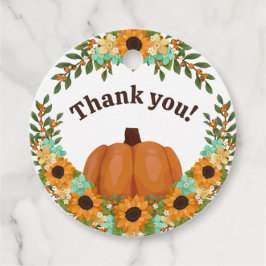 Etiquetas Para Lembrancinhas Girassóis e Abóbora Laranja Obrigado