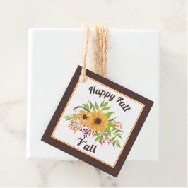 Etiquetas Para Lembrancinhas Girassóis e bagas de aquarelas Feliz outono Y