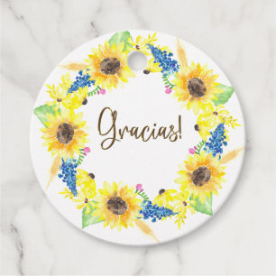 Etiquetas Para Lembrancinhas Girassóis e Hyacintos Amarelo